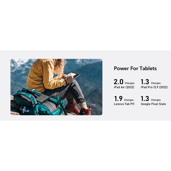 Powerbank Veger TCE130 (W2503) PD 130W 25000 mAh z wbudowanymi kablami Typ C / Lightning czarny