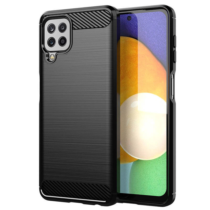 Carbon Case flexibilní pouzdro kryt Samsung Galaxy A22 4G černý