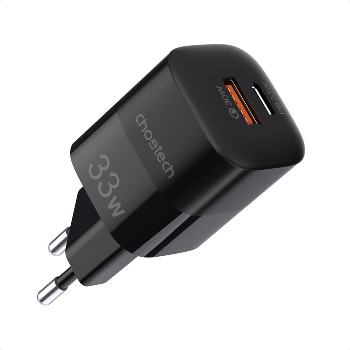 Choetech Schnelles USB-Wandladegerät USB Typ C PD QC 33W schwarz (PD5006)