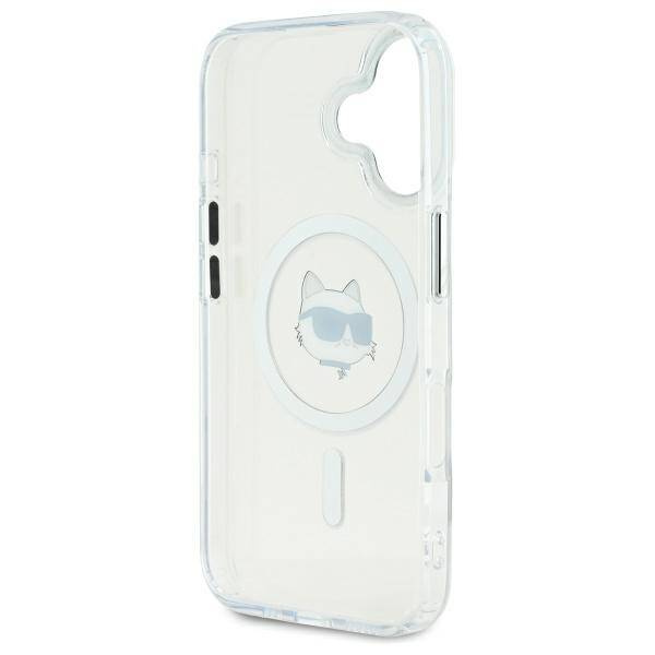 Etui Karl Lagerfeld iPhone 16 Plus 6.7" biały/white hardcase IML Metal Choupette Head MagSafe