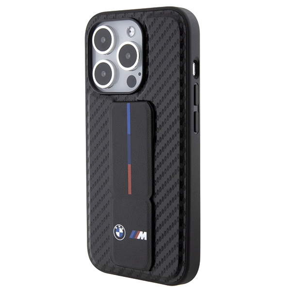 Hülle Bmw Bmhcp15lgspcck IPhone 15 Pro 6.1" Schwarz/Schwarz Hardcase Grip Stand Smooth &amp; Carbon Case