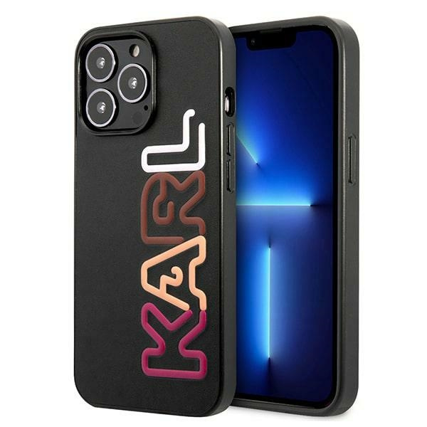 Hülle KARL LAGERFELD Apple iPhone 13 13 Pro Multipink Marke Schwarz Hartcase