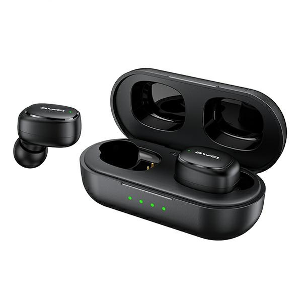 AWEI kopfhörer Bluetooth 5.1 T13 Pro TWS + Dockingstation schwarz/schwarz