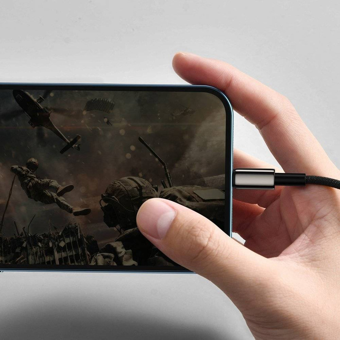 Câble USB Baseus Tungsten 3en1 - USB Type C / Lightning / micro USB 3,5 A 1,5 m noir (CAMLTWJ-01)