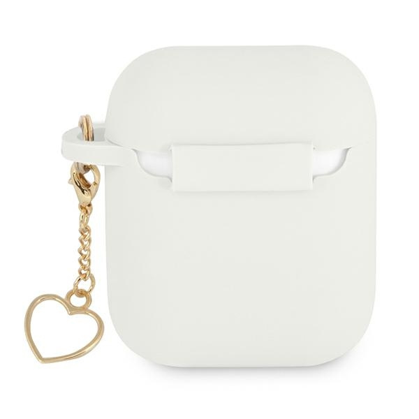 Guess GUA2LSCHSH AirPods cover white / white Silicone Charm Collection