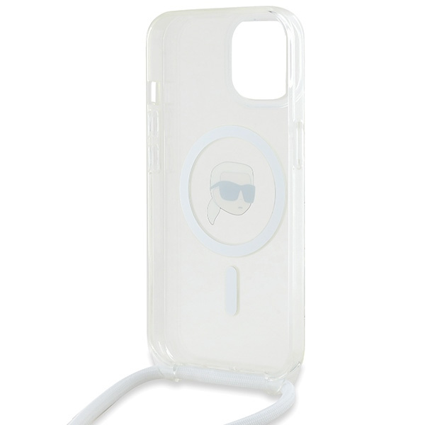 Etui Karl Lagerfeld KLHMP15SHCKHNT iPhone 15 / 14 / 13 6.1" hardcase transparent Crossbody IML Karl Head Magsafe