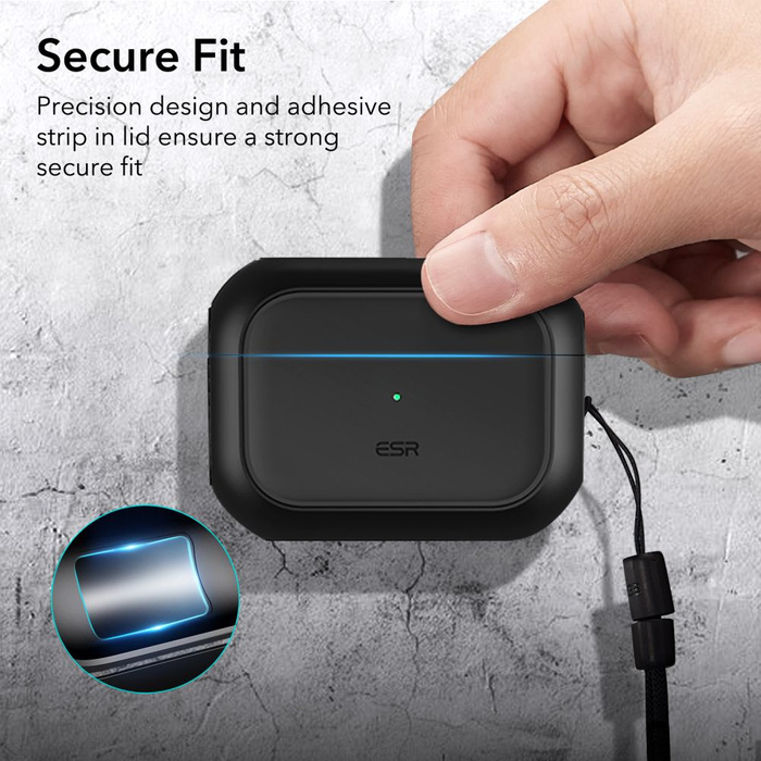 Puzdro Esr Orbit Halolock MagSafe Apple Airpods Pro 1 / 2 Black Case