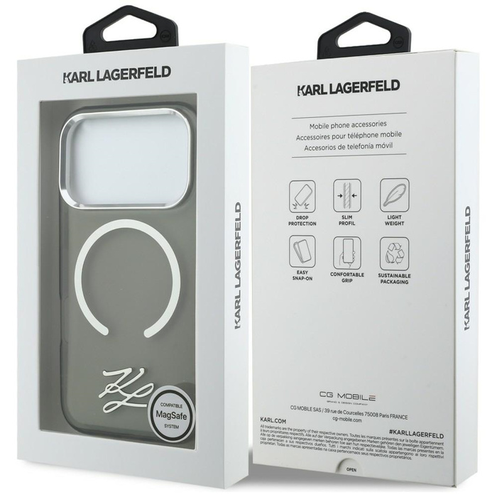 Etui Karl Lagerfeld IML KL Script Logo   MagSafe do iPhone 17 Pro czarny