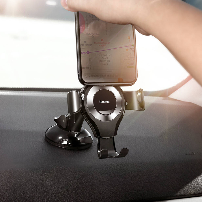 Baseus Osculum Gravity Car Mount Dashboard Windshield Phone Bracket Holder silver (SUYL-XP0S)