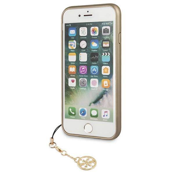 Telefontok GUESS Apple iPhone 7 8 SE 2020 4G Charms Collection Barna keménytokos táska 