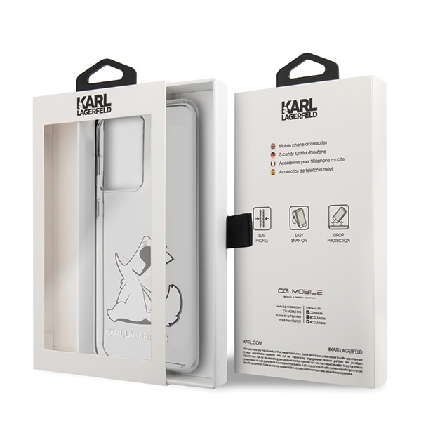 Pouzdro KARL LAGERFELD Samsung Galaxy S20 Ultra Choupette Fun Clear Case