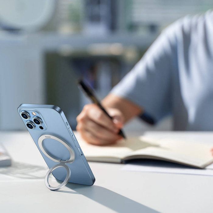 Baseus Halo magnetic ring holder silver phone stand (SUCH000012)