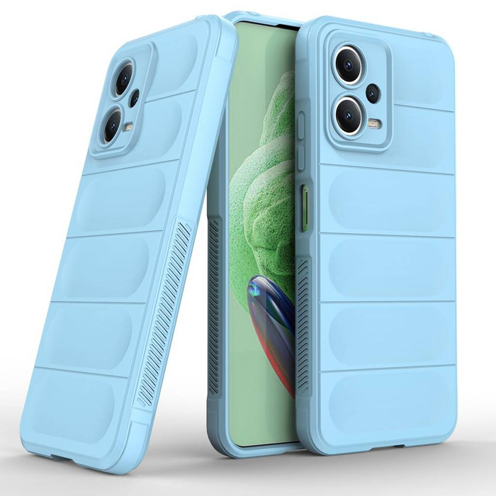 Housse Etui Magic Shield pour Xiaomi Redmi Note 12 5G / Poco X5 5G Housse Armure Flexible Bleu Clair