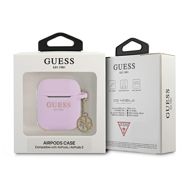 Guess GUA2LSC4EU AirPods decken lila / lila Charm Collection 4G ab