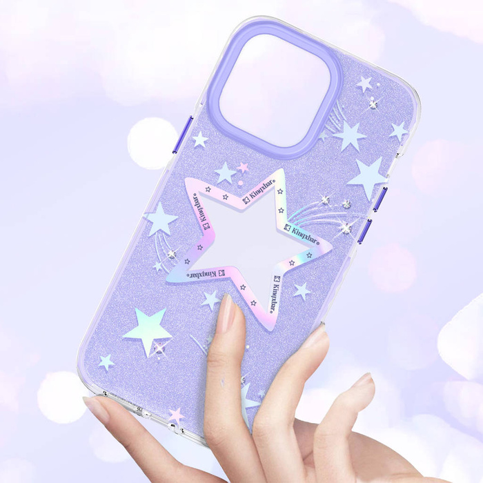 Kingxbar Heart Star Series Hülle für iPhone 14 Plus Cover Rückseite lila Stern