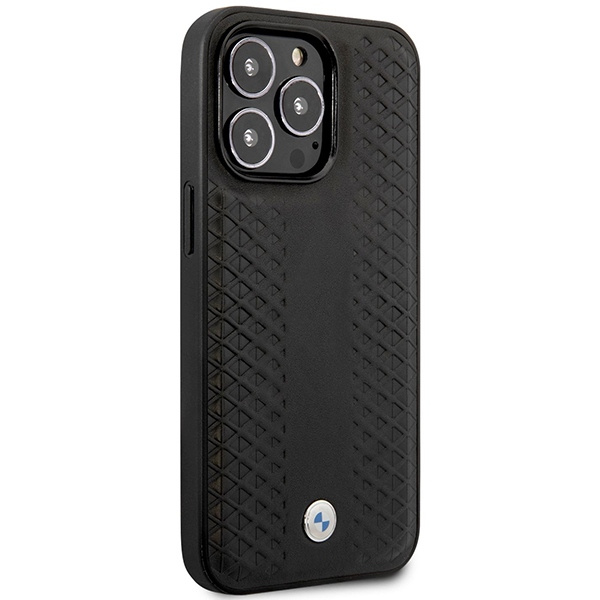 Funda BMW BMHMP14L22RFGK iPhone 14 Pro 6.1" negro/negro Piel Patrón Diamante MagSafe