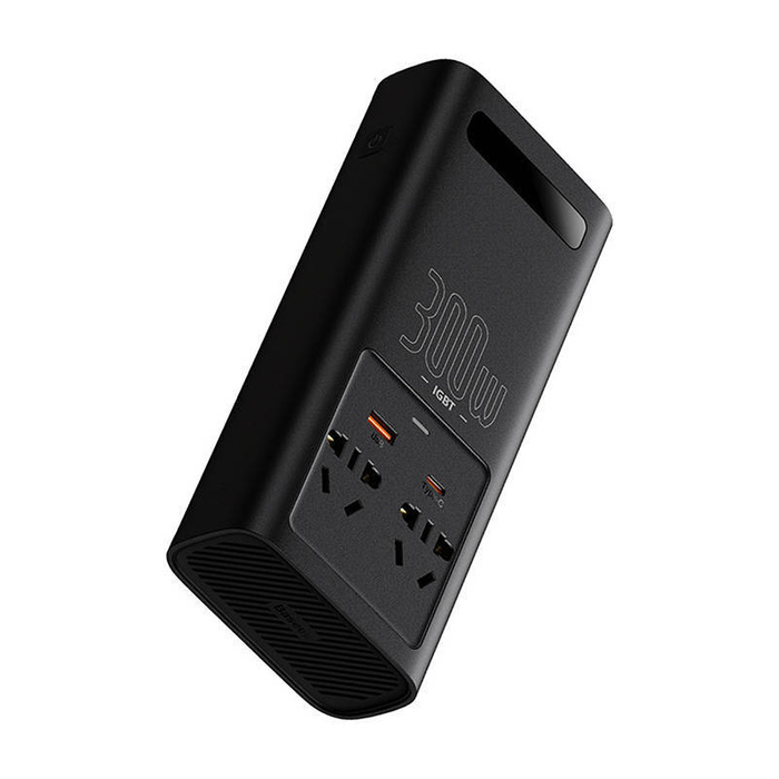 Baseus 300W, 24V, CN / EU autós inverter (fekete)