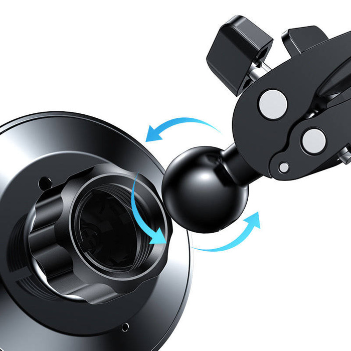 Car Joyroom support mag netic wireless inductive chargeur Qi 15 W (compatible avec MagSafe à iPhone) noir (JR-ZS240)