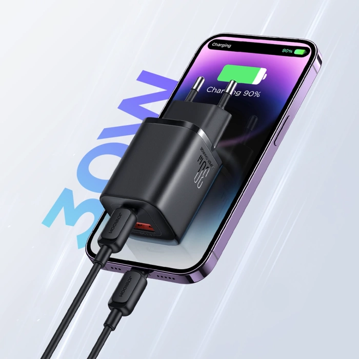 Joyroom JR-TCF08EU Speed ​​​​Series 30W PD/QC/AFC/FCP chargeur mural rapide - noir