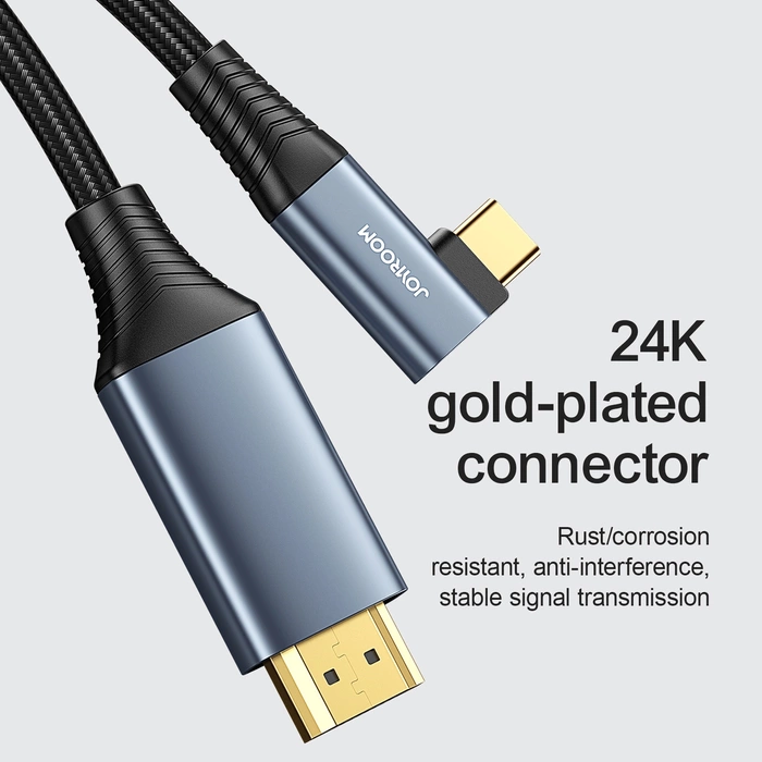 USB-C - HDMI kabel Joyroom SY-20C1 úhlový 4K 60Hz 2m – šedý