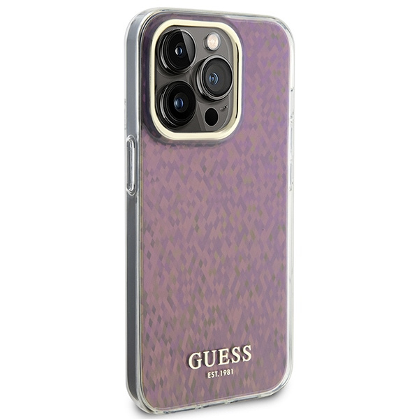 Coque Guess GUHCP15XHDECMP iPhone 15 Pro Max 6.7" rose/rose durcase IML Faceted Mirror Disco Iridescent Case