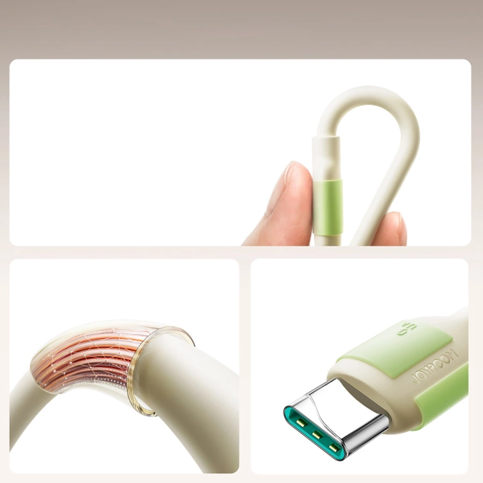 Joyroom S-A53 3A USB-A - USB-C Cable with Fluorescent Tip 1.2m - Beige