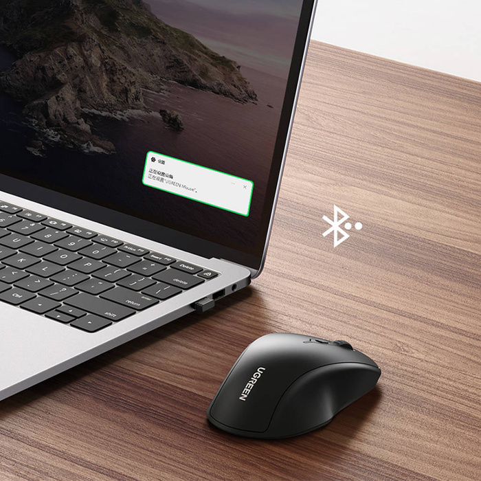 Ugreen ergonomická bezdrátová počítačová myš černá (MU101)