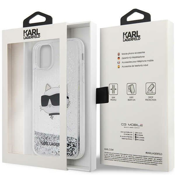 Obal Karl Lagerfeld KLHCN61LNCHCS iPhone 11/ XR silver/silver hardcase Glitter Choupette Head Case