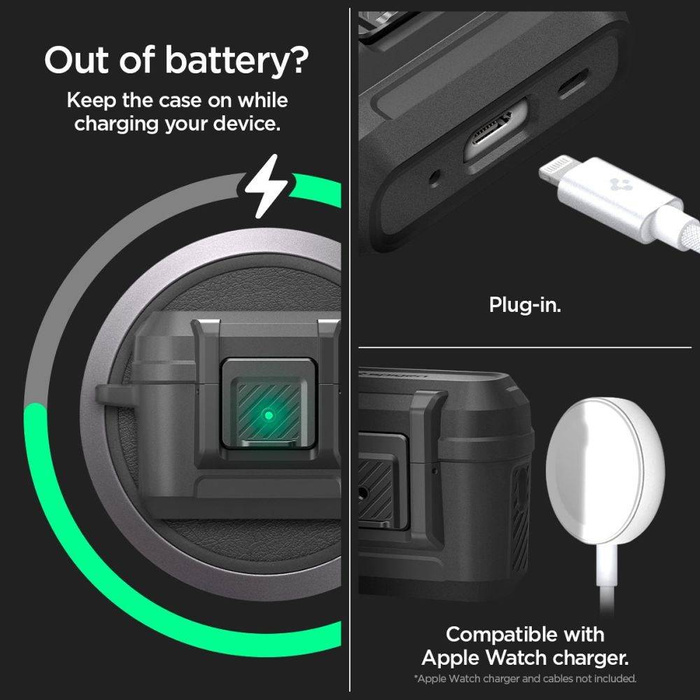 Hülle Spigen LOCK FIT AIRPODS PRO 1 / 2 MATTE SCHWARZ