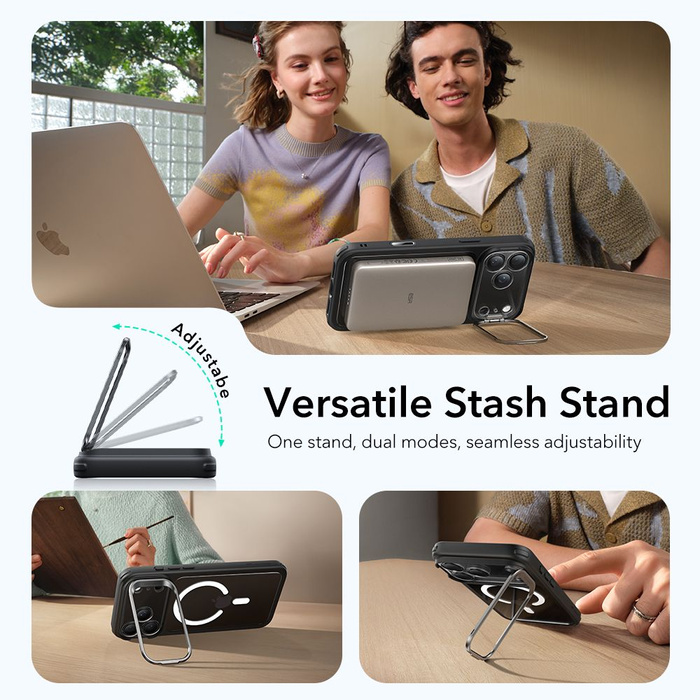 ESR CLASSIC HYBRID STÄNDER MagSafe IPhone 17 PRO KLAR/SCHWARZ