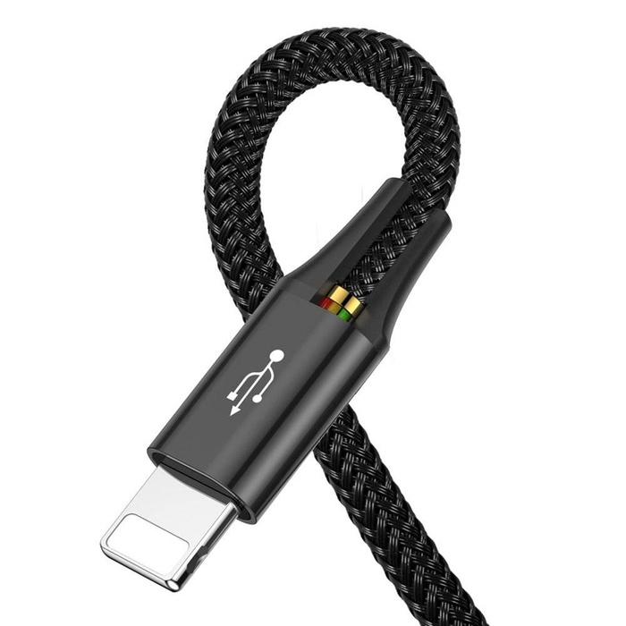 Baseus cable USB 4in1 cable, 2x Lightning / USB Type C / micro USB, nylon braided 3.5A 1.2m black (CA1T4-A01)