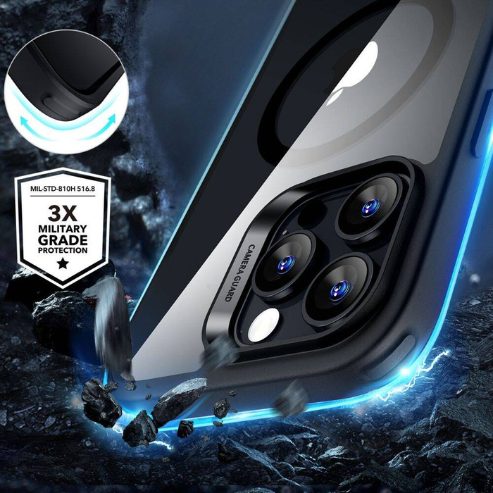 Etui ESR CLASSIC HYBRID HALOLOCK MAGSAFE & TEMPERED GLASS IPHONE 16 PRO MAX CLEAR/BLACK
