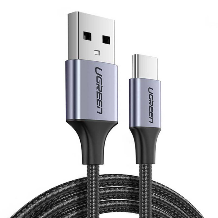 Cable USB to USB-C QC3.0 Ugreen US288 1m with aluminum plug (black)