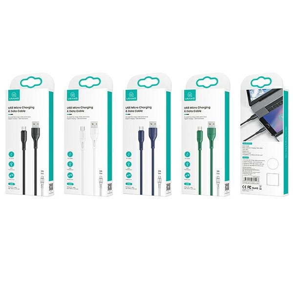 USAMS U68 microUSB 2A Fast Charge Kabel 1m bílý / bílý SJ502USB02 (US-SJ502)