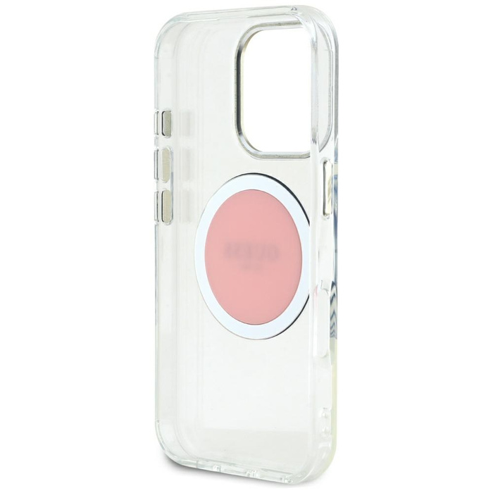Etui Guess IML Metal Colored Circle      Classic Logo MagSafe do iPhone 16 Pro Max różowy