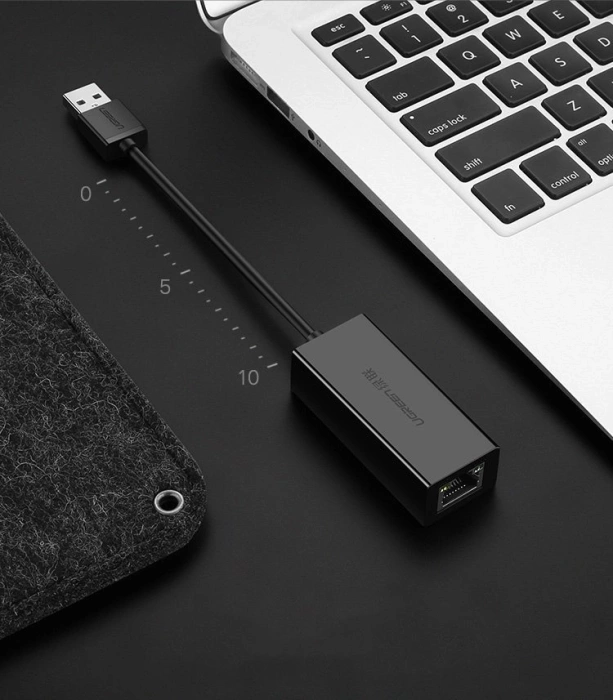 Ugreen external network card RJ45 - USB 2.0 100 Mbps Ethernet black (CR110 20254)