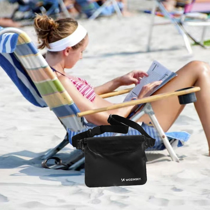 Saszetka Wozinsky WWS-01 wodoodporna nerka PVC - czarna