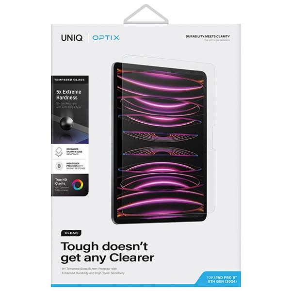 Uniq Optix Clear gehärtetes Glas mit Applikator für iPad Pro 11&quot; 2024