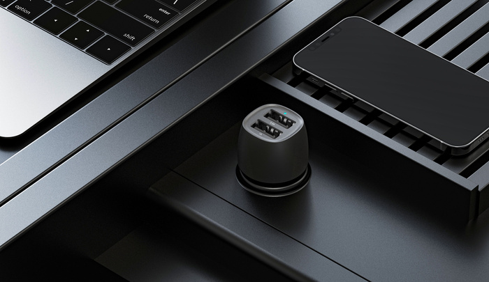 Ładowarka samochodowa VEGER 2 x USB A 3,4A 17W CC316-2A czarna