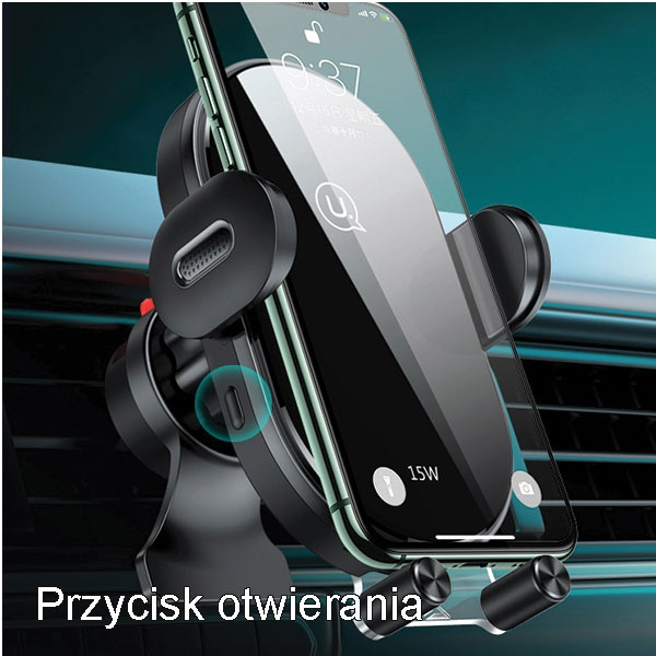 USAMS Držák indukce 15W automatická pro větrací mřížku černá