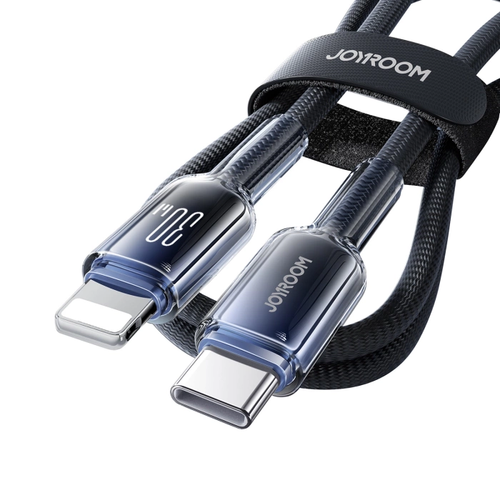Joyroom S-A42 Crystal-Clear Series 30W USB-C - Lightning cable 1.2m - black