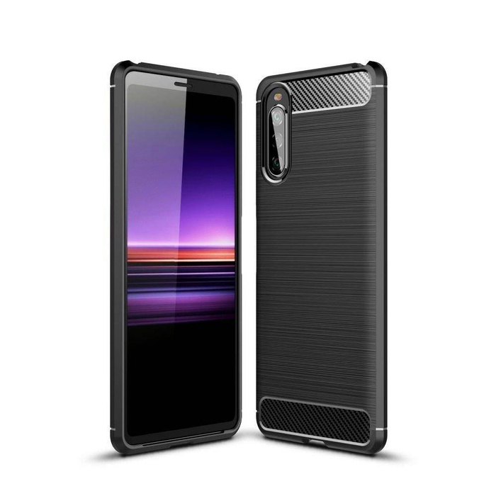 Case TECH-PROTECT Tpucarbon Sony Xperia 10 II Black Black Case