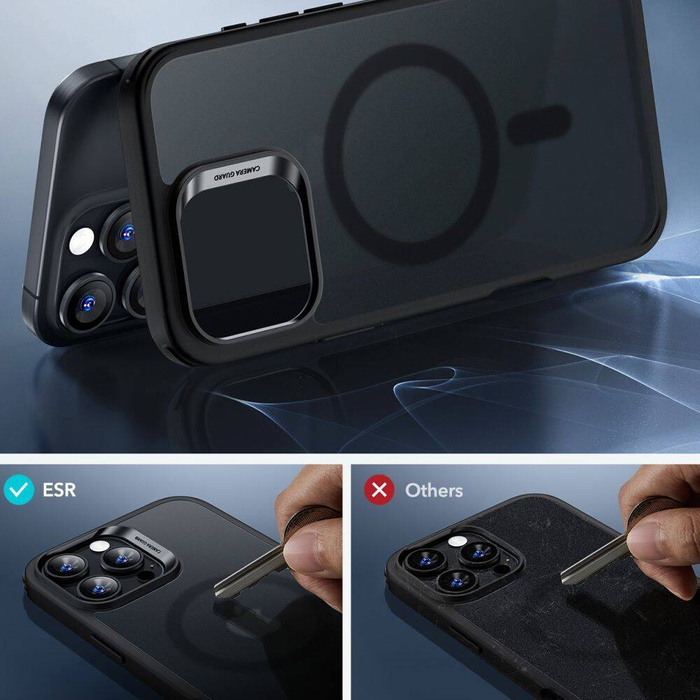 Etui ESR CLASSIC HYBRID HALOLOCK MAGSAFE & TEMPERED GLASS IPHONE 16 PRO FROSTED BLACK