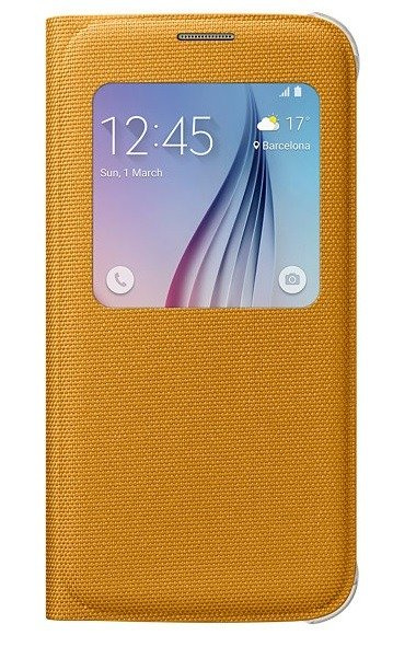 Cover SAMSUNG Galaxy S6 S-VIEW Cover Giallo Originale Nuovo
