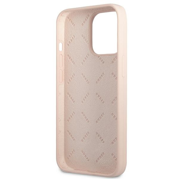 Hülle GUESS Apple iPhone 13 Pro Max Silikon-Dreieck Rosa Hartcase