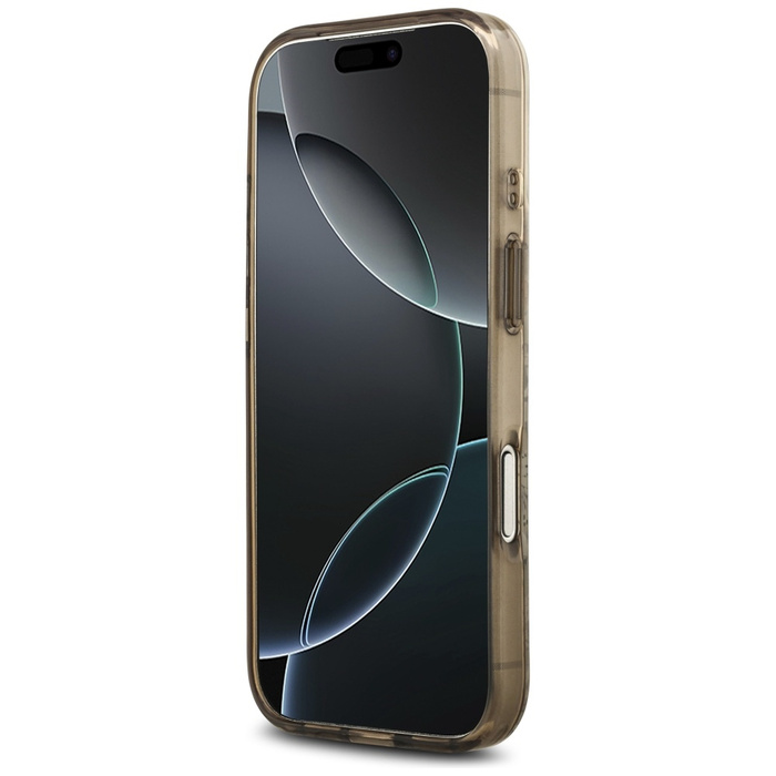 Etui Guess IML Flower & Tonal Circle     MagSafe do iPhone 17 Pro Max brązowy