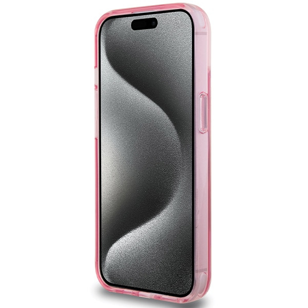 Funda Karl Lagerfeld KLHMP15SHMRSCHP iPhone 15 6.1" rosa/rosa durocase Cabeza de Choupette con soporte para anillos MagSafe Case