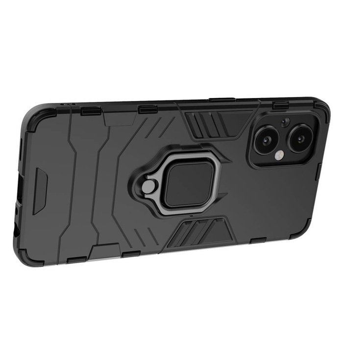 Funda rígida híbrida Ring Armor + soporte magnético para OnePlus Nord N20 5G negro
