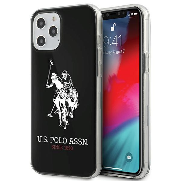 Cover US POLO Apple iPhone 12 Pro Max 6.7 Shiny Big Logo USHCP12LTPUHRBK Custodia nera