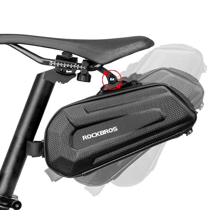 Rockbros B69 bicycle saddle bag 1.7l with easy release system - black